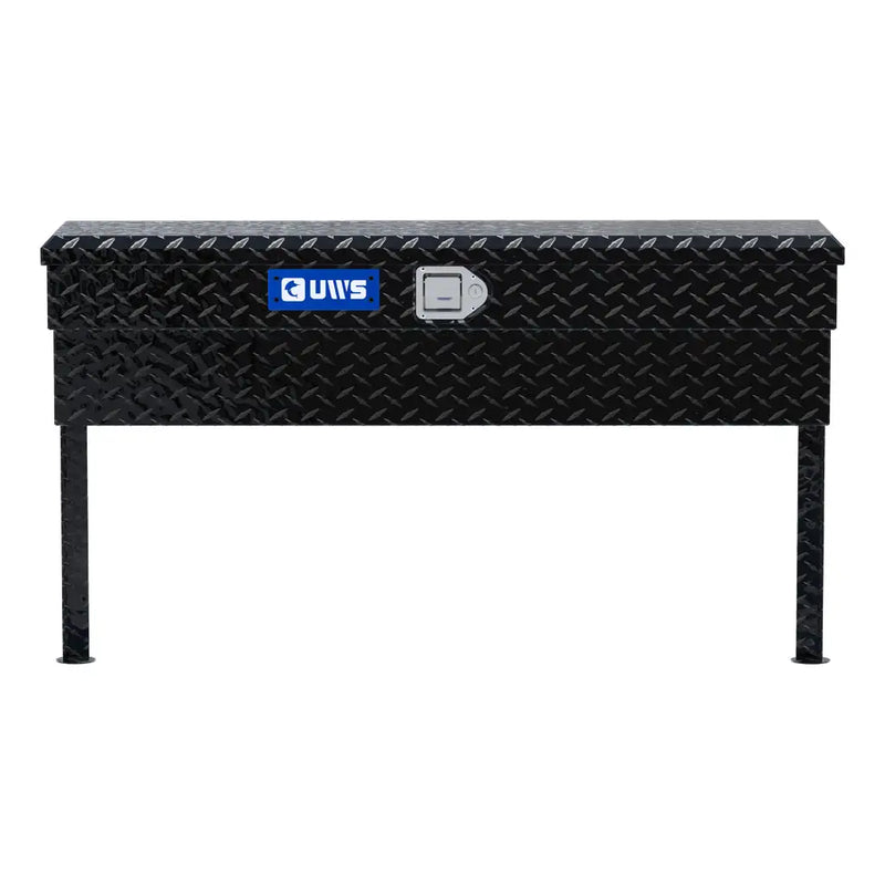 UWS 48" Truck Side Tool Box, Gloss Black Aluminum, studio angle, front elevation
