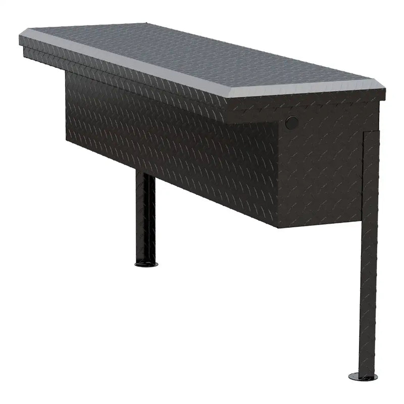 UWS 48" Low Profile Truck Side Tool Box, Gloss Black Aluminum, further studio angle