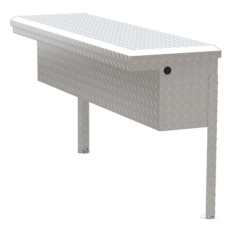 UWS 48" Low Profile Truck Side Tool Box, Bright Aluminum, further studio angle