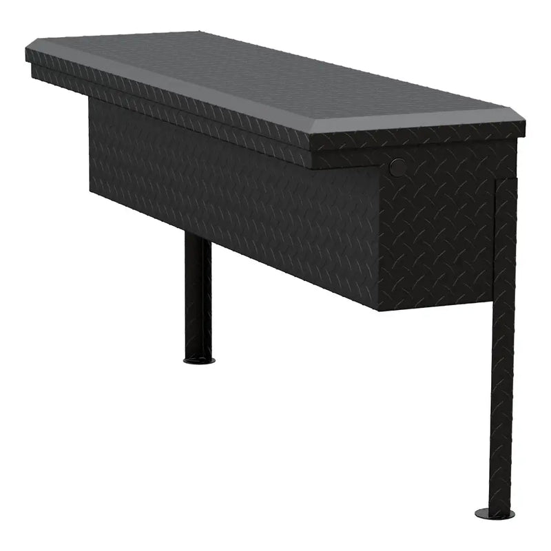 UWS 48" Low Profile Truck Side Tool Box, Matte Black Aluminum, further studio angle