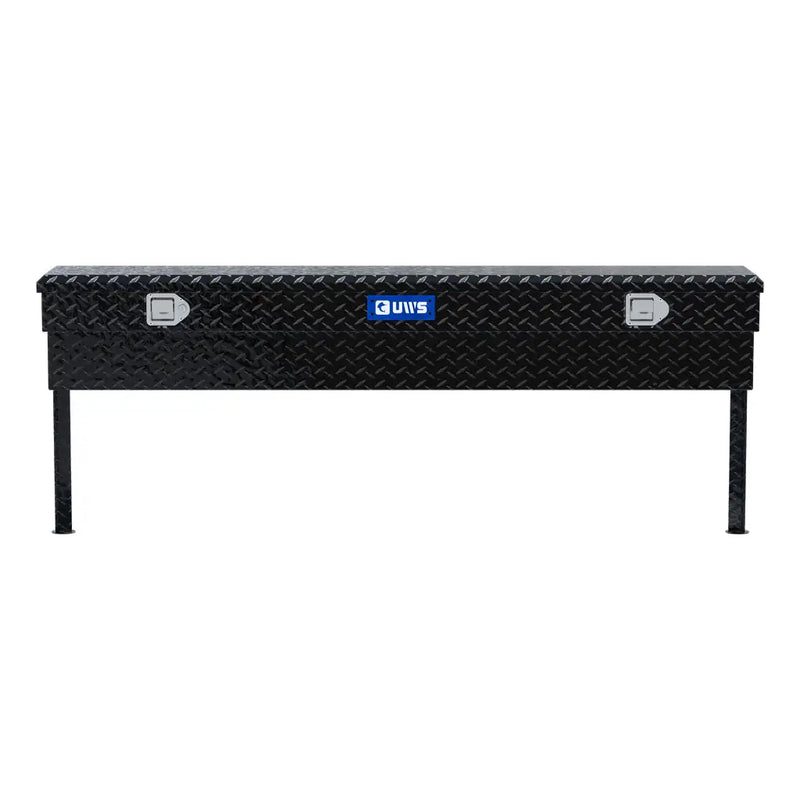 UWS 72" Truck Side Tool Box, Gloss Black Aluminum, studio angle, front elevation