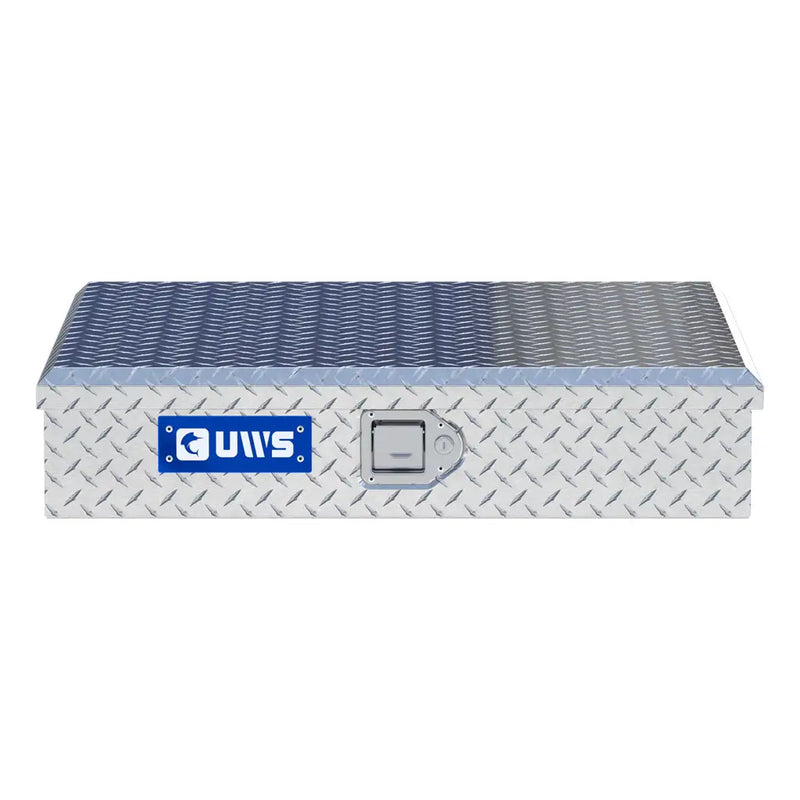 UWS 34" Dog Box Accessory Chest straight-on front view showing the lid seam and the locking handle