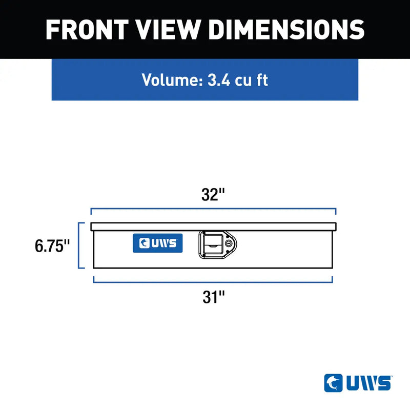 UWS front view dimension drawing for the TCB-34