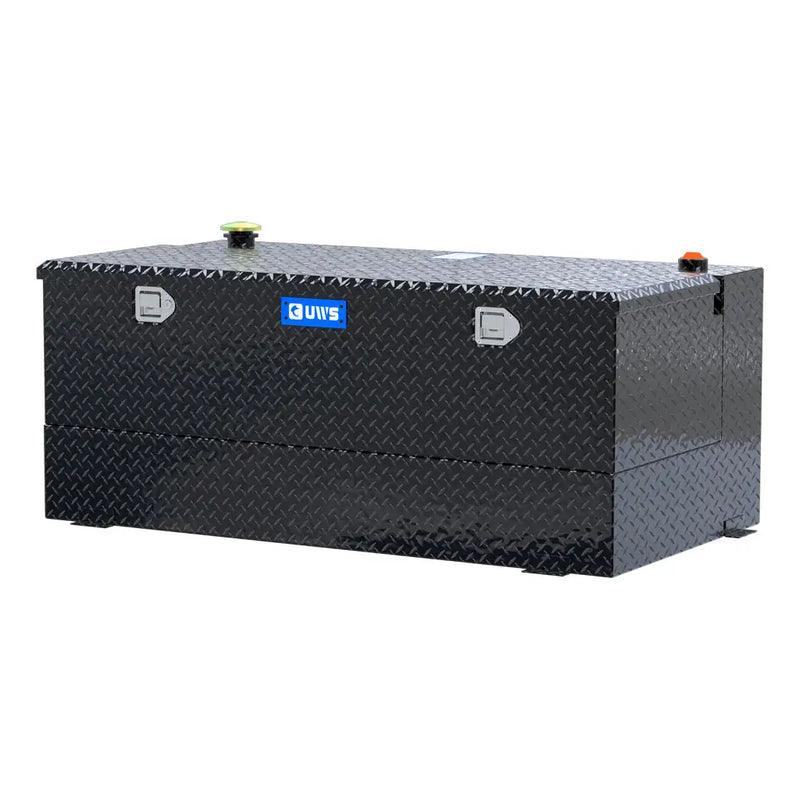 UWS TT-100-CB-B 100-gallon combo transfer tank in gloss black, front three-quarter studio view
