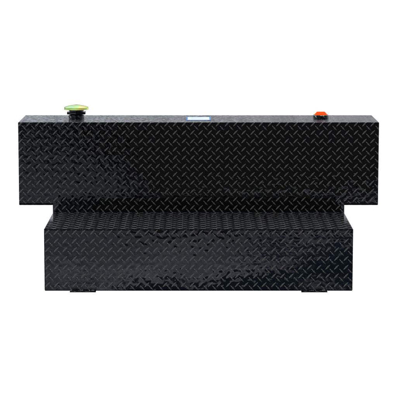 UWS TT-100HH-B 100-gallon l-shaped hammerhead transfer tank in gloss black, straight-on front view