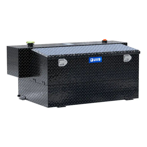UWS TT-100HH-CB-B 100-gallon combo hammerhead transfer tank in gloss black, three-quarter studio view