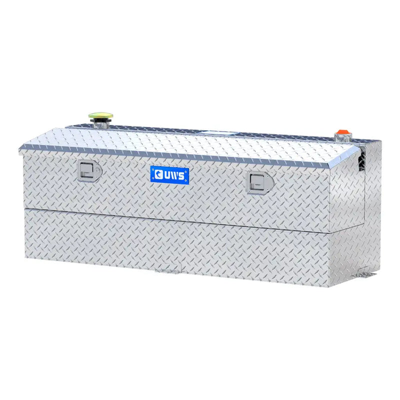 UWS TT-45-COMBO 45-gallon combo transfer tank in bright aluminum, front three-quarter studio view