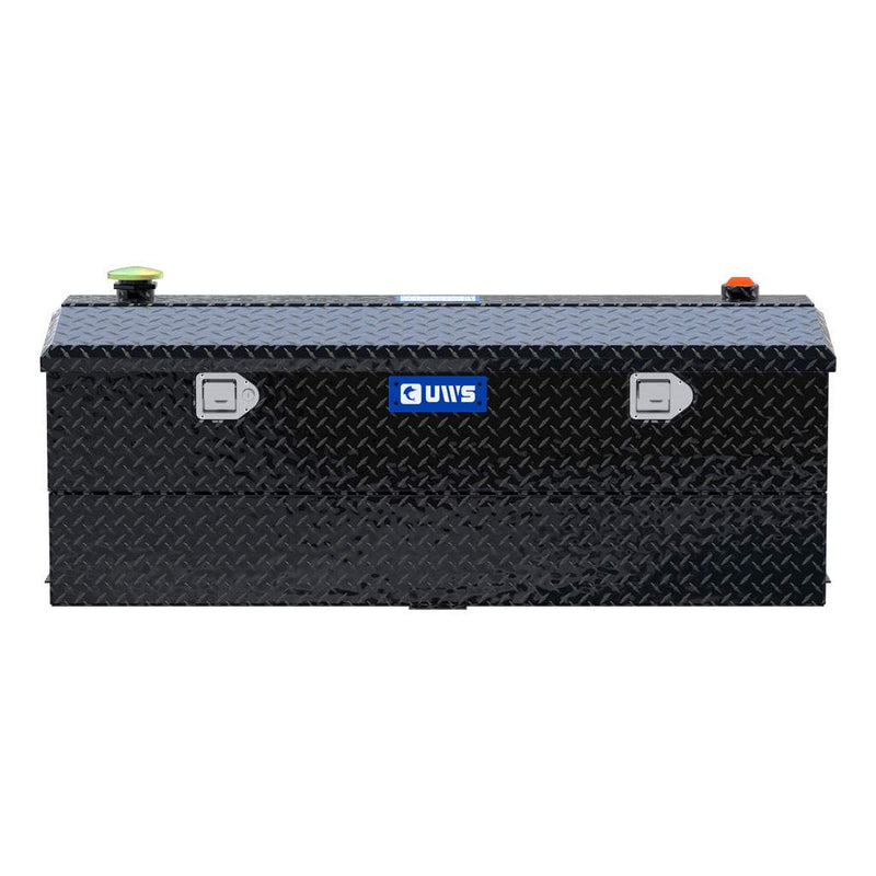 UWS TT-45-COMBO-BLK 45-gallon combo transfer tank in gloss black, straight-on front view