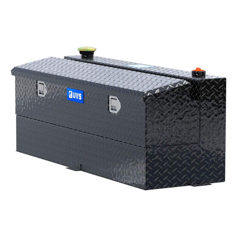 UWS TT-45-COMBO-BLK 45-gallon combo transfer tank in gloss black, rear three-quarter view