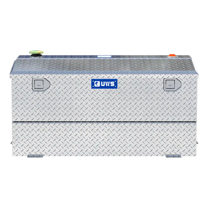UWS TT-75-COMBO 75-gallon combo transfer tank in bright aluminum, straight-on front view