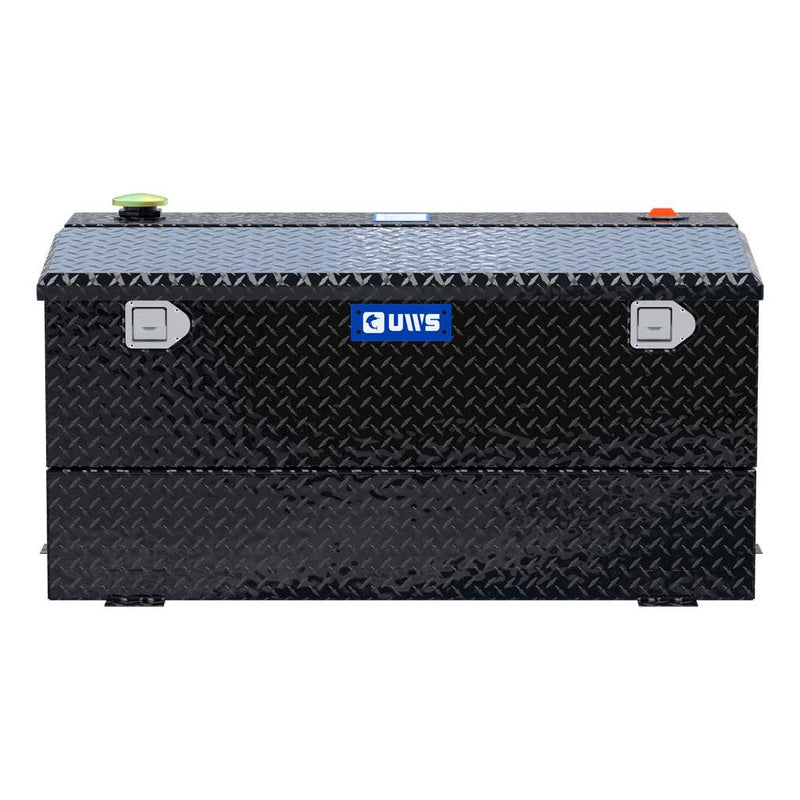 UWS TT-75-COMBO-BLK 75-gallon combo transfer tank in gloss black, straight-on front view