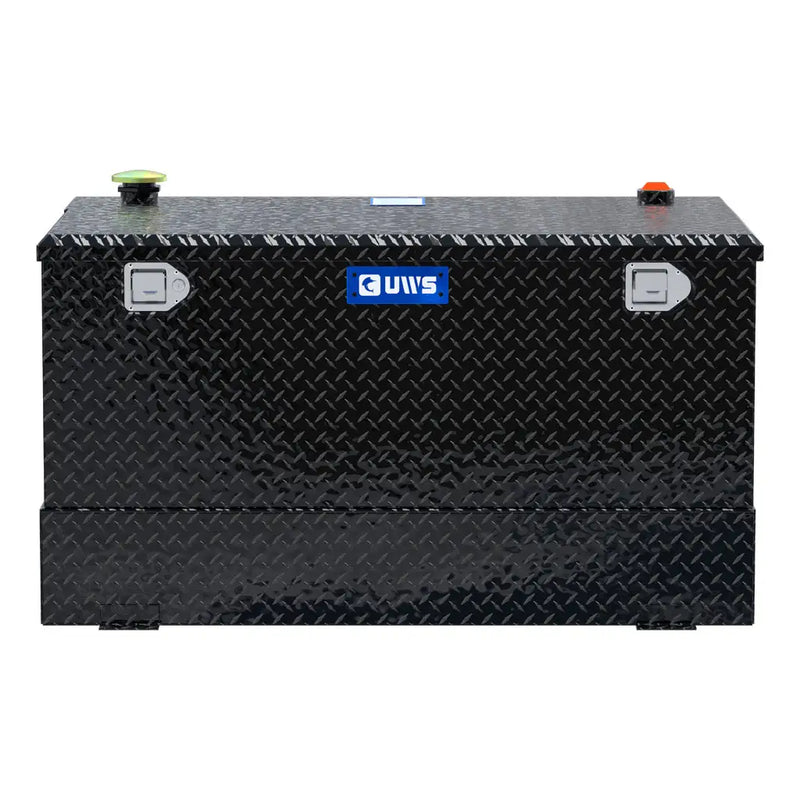 UWS TT-85-COMBO-BLK 85-gallon combo transfer tank in gloss black, straight-on front view