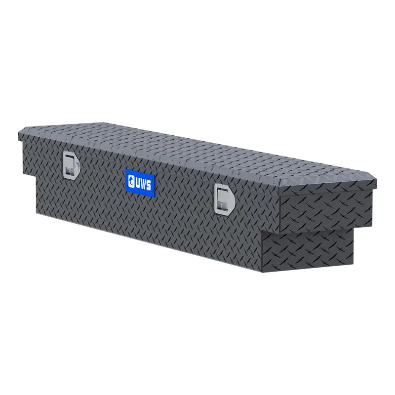 UWS 59" UTV Crossbed Tool Box rear three-quarter view showing the back panel and tub profile