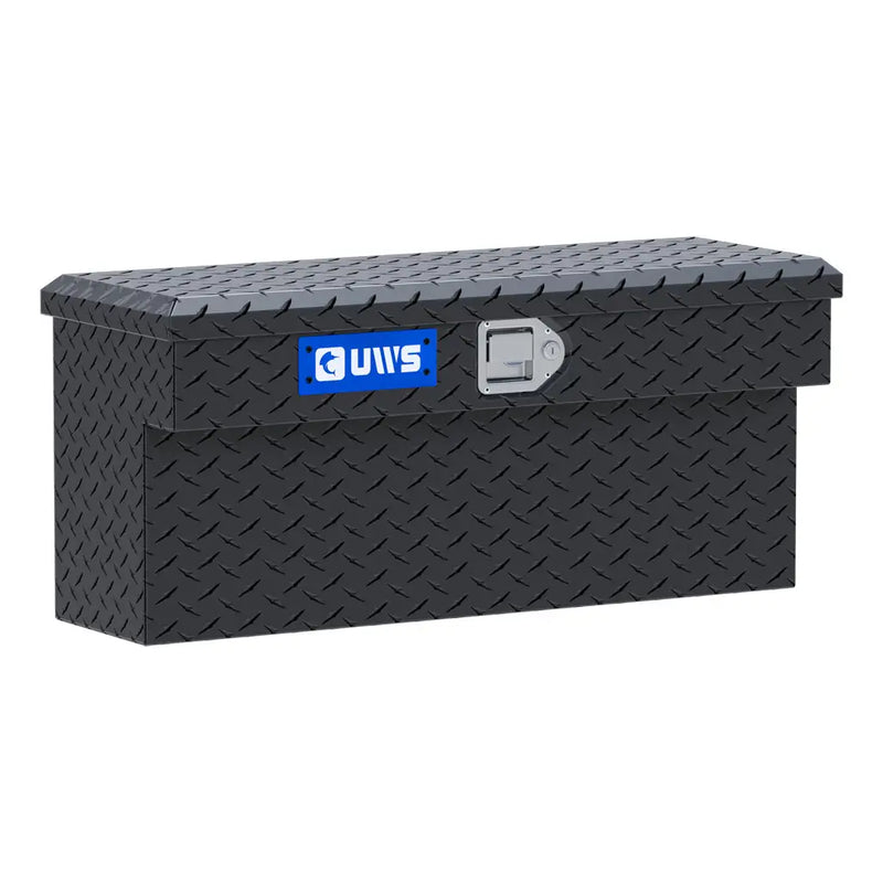 UWS 33" UTV Side Tool Box rear three-quarter view showing the back panel and tub profile