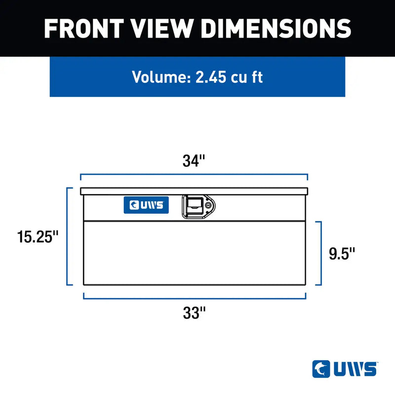 UWS front view dimension drawing for the UTV-SM33-MB