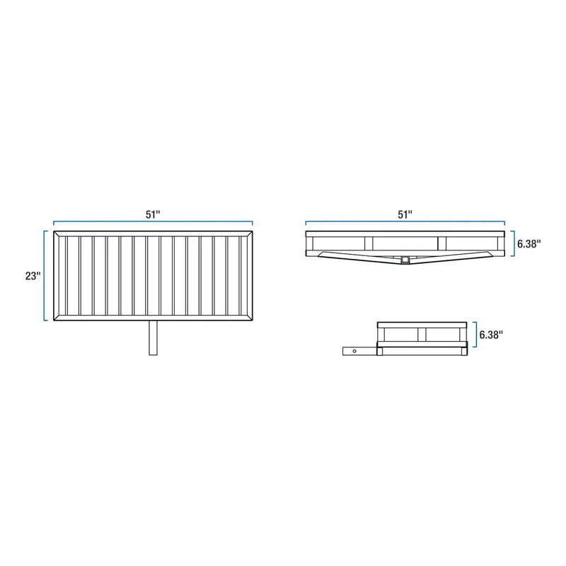 UWS front view dimension drawing for the UWS-CARRIER