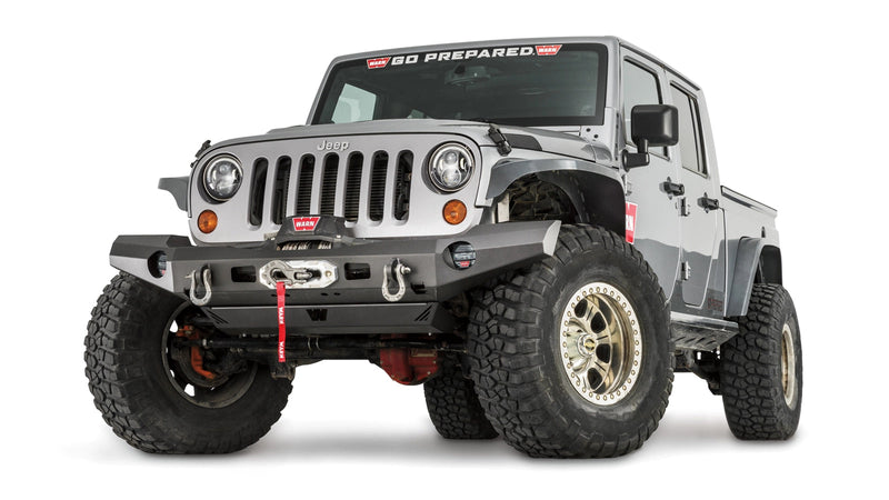 Warn Elite Front Bumper for 2007-2017 Jeep Wrangler / 2018 Jeep Wrangler JK, installed on a Jeep Wrangler JK, winch sold separately
