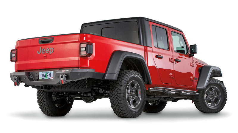 Warn Elite Rear Bumper for 2020-2025 Jeep Gladiator, rear three-quarter view