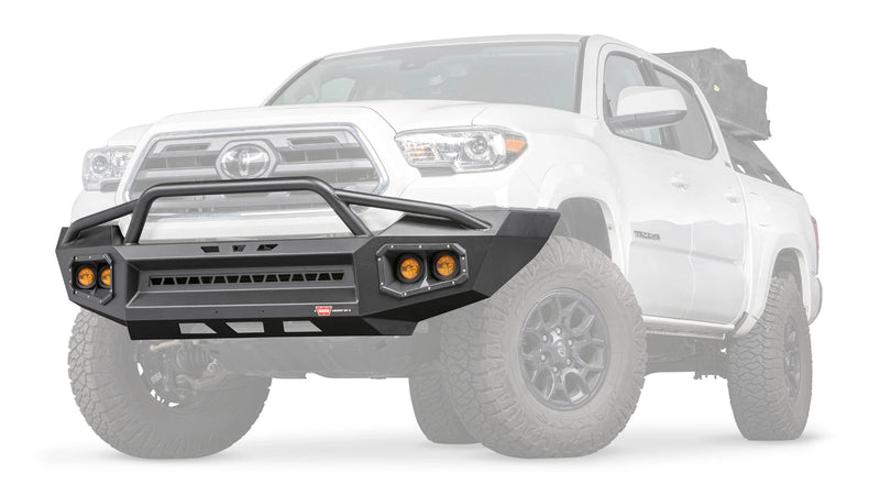 Warn Ascent XP Front Bumper for 2016-2023 Toyota Tacoma, ghost view showing the bumper with the vehicle faded out