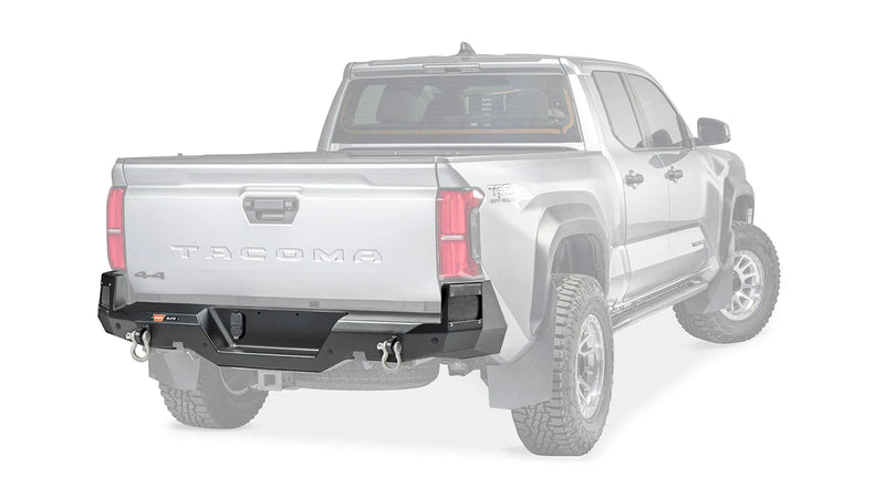 Warn Elite Rear Bumper for 2024-2026 Toyota Tacoma, ghost view showing the bumper with the vehicle faded out