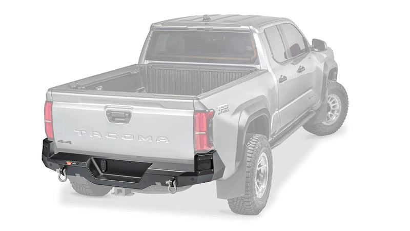 Warn Elite Rear Bumper for 2024-2026 Toyota Tacoma, ghost view showing the bumper with the vehicle faded out