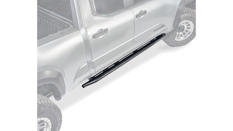 Warn Rock Sliders for 2024-2025 Toyota Tacoma, ghost view with the truck faded to show the slider