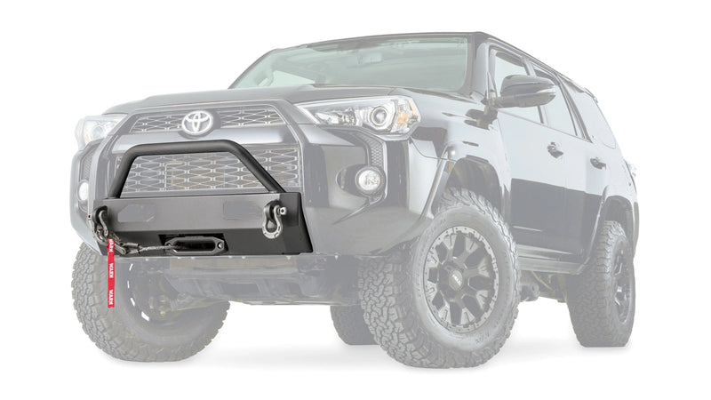 Warn Semi-Hidden Winch Mount with Grille Guard for 2014-2024 Toyota 4Runner, ghost view with the vehicle faded out