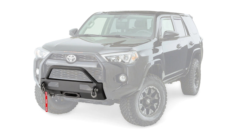 Warn Semi-Hidden Winch Mount with Grille Guard for 2014-2024 Toyota 4Runner, ghost view with the vehicle faded out
