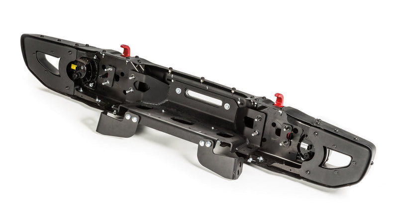 Warn Winch Mounting Plate for 2020-2026 Jeep Gladiator / 2018-2026 Jeep Wrangler, fitted behind the factory bumper, rear view
