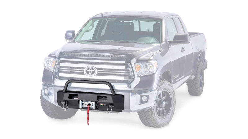 Warn Semi-Hidden Winch Mount with Grille Guard for 2014-2021 Toyota Tundra, ghost view with the vehicle faded out