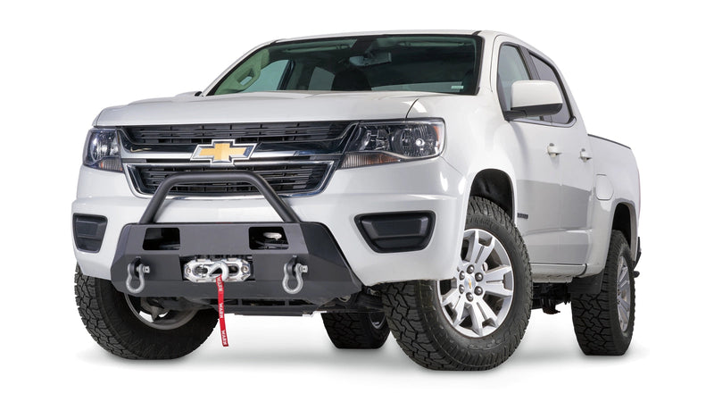 Warn Semi-Hidden Winch Mount with Grille Guard for 2015-2020 Chevrolet Colorado, shown installed on the vehicle
