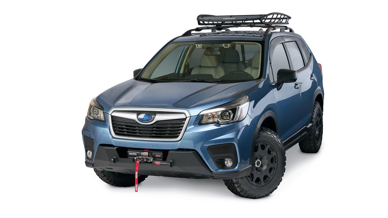 Warn Semi-Hidden Winch Mount for 2019-2021 Subaru Forester, shown installed on the vehicle