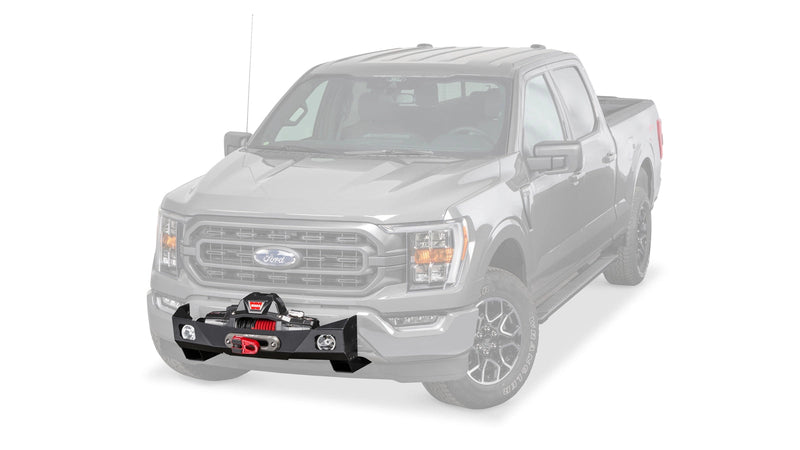 Warn Trans4mer Gen III Mounting Brackets for 2021-2025 Ford F-150, ghost view with the vehicle faded out