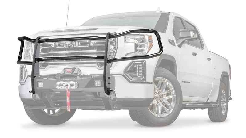 Warn Trans4mer Gen III Headlight Guard Kit for 2022-2026 Chevrolet Silverado 1500 / 2022-2026 GMC Sierra 1500, ghost view with the vehicle faded out