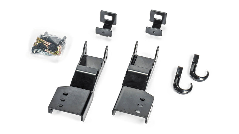 Warn Trans4mer Gen III Mounting Brackets for 2022-2026 Chevrolet Silverado 1500, kit contents