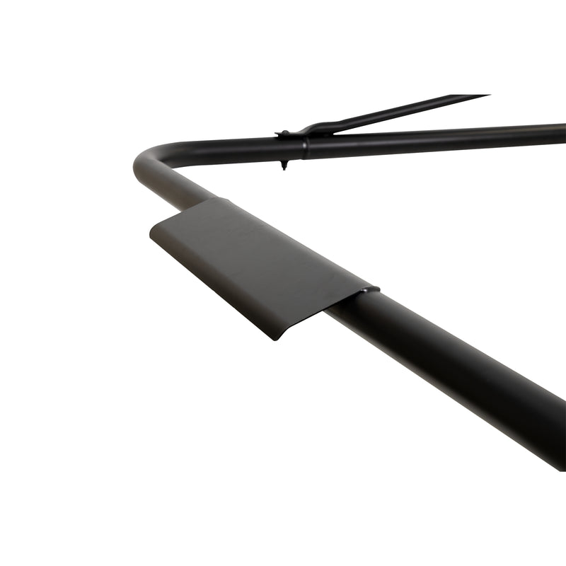 Close-up of the over-cab airfoil on the Weather Guard heavy-duty steel truck rack