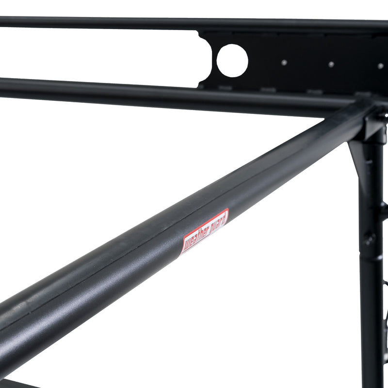 Detail of the removable cross member on the Weather Guard 1275 steel truck rack