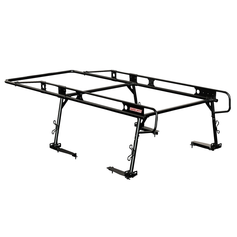 Weather Guard 1345-52-02 compact steel truck rack rated 1,000 lb in matte black, studio view