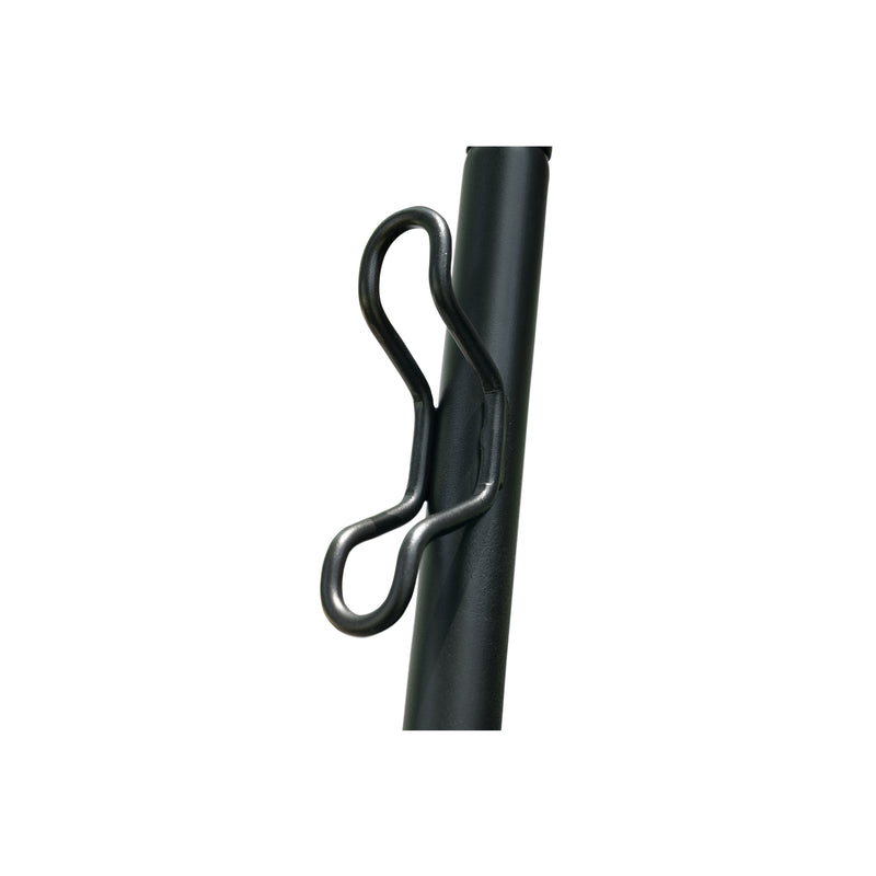 Close-up of an integrated tie-off hook on an upright of the Weather Guard compact truck rack