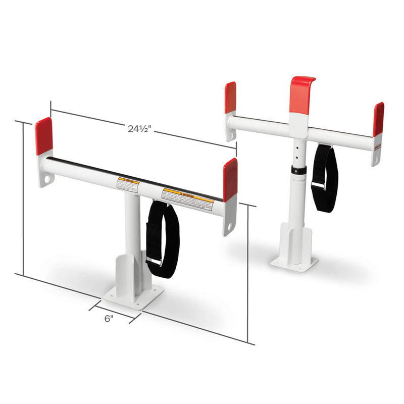 Dimensional drawing of the Weather Guard 1425-3 service body ladder rack with measurement callouts
