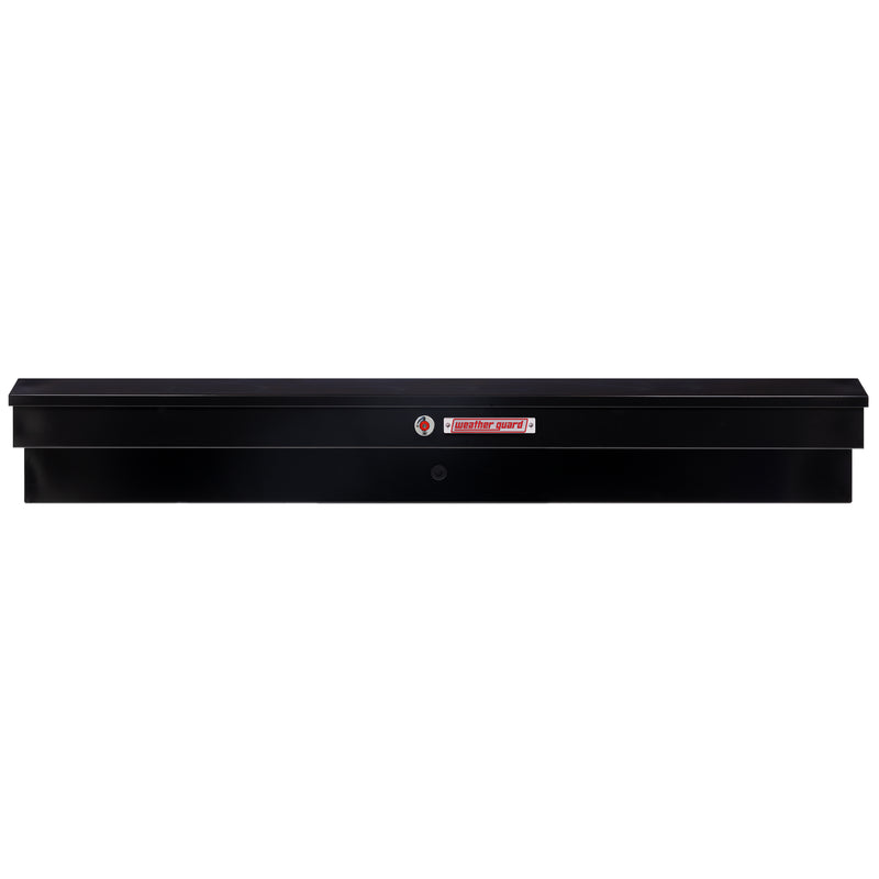 Weather Guard 165-5-04 Lo-Side box in gloss black, straight-on front elevation with the lid closed
