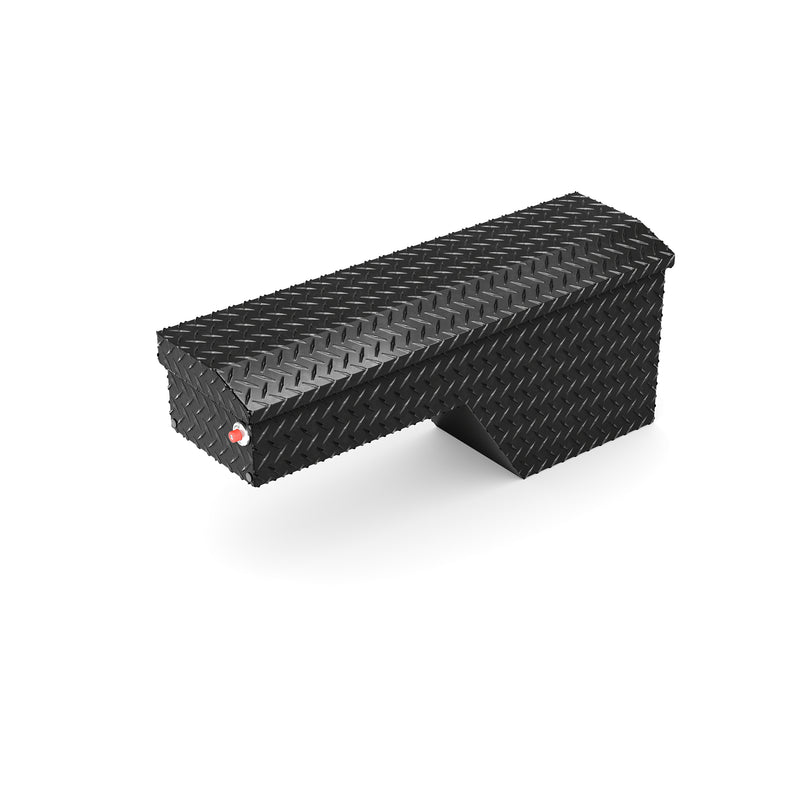 Weather Guard 172-5-04 wheel well box in gloss black, rear three-quarter view showing the wheel-well cutout