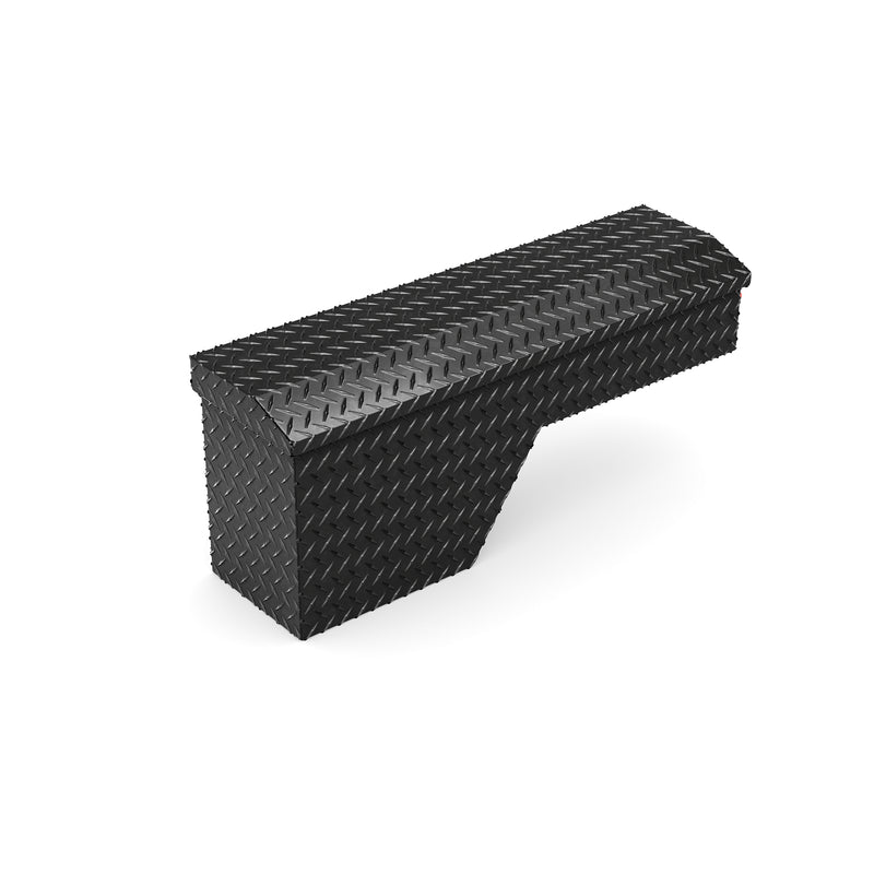 Weather Guard 173-5-04 wheel well box in gloss black, rear three-quarter view showing the wheel-well cutout