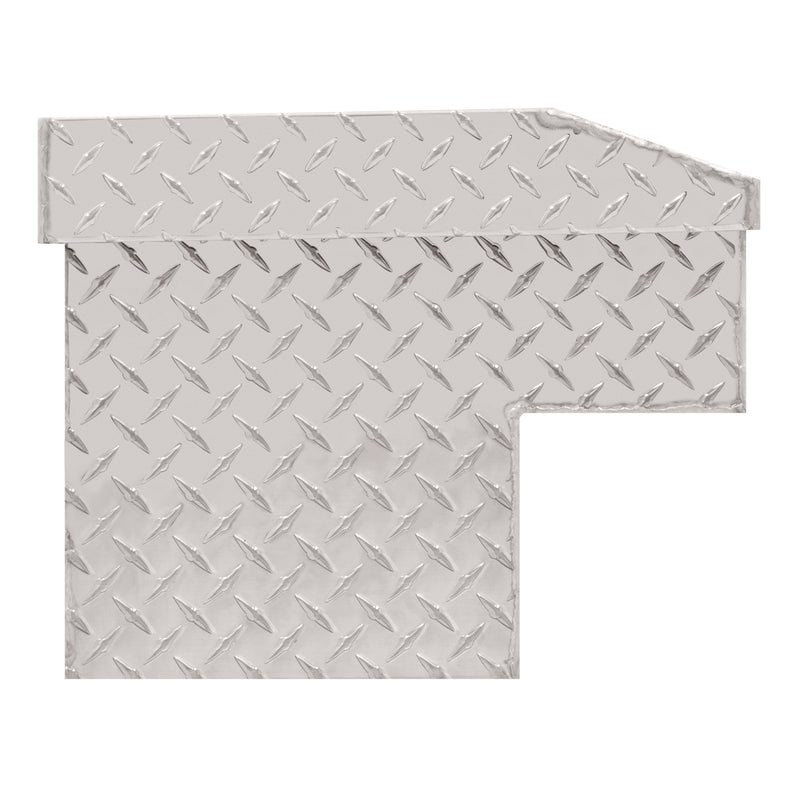 Weather Guard 174-0-04 Lo-Side box in bright aluminum diamond plate, side profile showing the body depth and the bed-rail notch