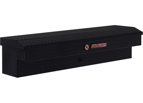 Weather Guard 174-5-03 56 in Lo-Side box in Gloss Black, front three-quarter studio view with the lid closed