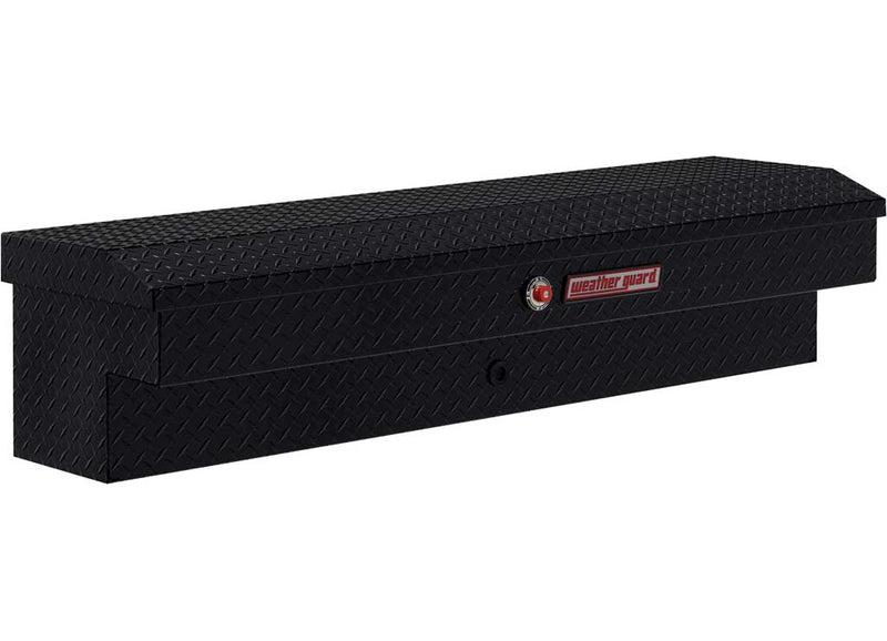 Weather Guard 174-5-03 56 in Lo-Side box in Gloss Black, front three-quarter studio view with the lid closed