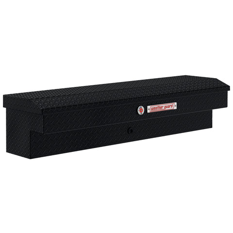 Weather Guard 174-5-04 Lo-Side box in gloss black, front three-quarter studio view with the lid closed