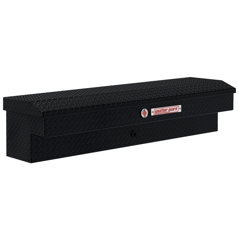 Weather Guard 174-5-04 Lo-Side box in gloss black, front three-quarter studio view with the lid closed