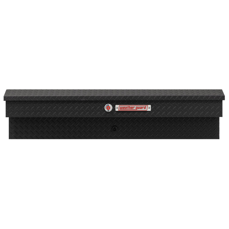 Weather Guard 174-52-04 Lo-Side box in textured matte black, straight-on front elevation with the lid closed