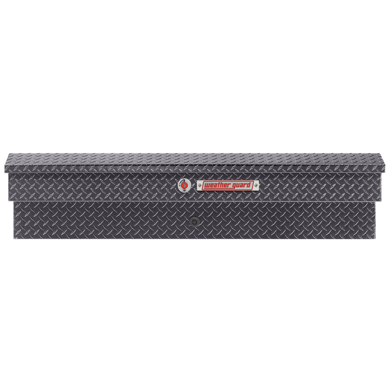 Weather Guard 174-6-04 Lo-Side box in gunmetal gray, straight-on front elevation with the lid closed